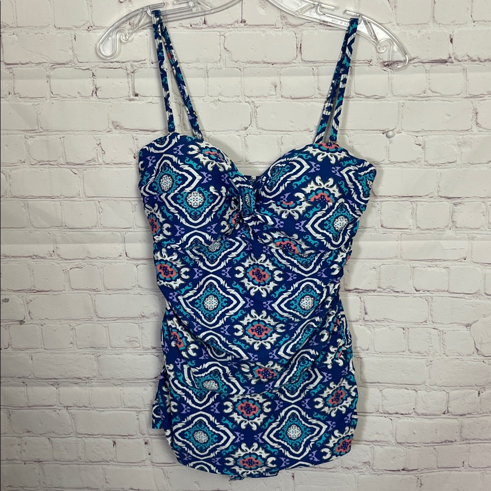 Shore Shapes Swimwear Blue Patterned One Piece Swimsuit